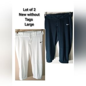 Lot of 2 pairs not women's softball capris black and White